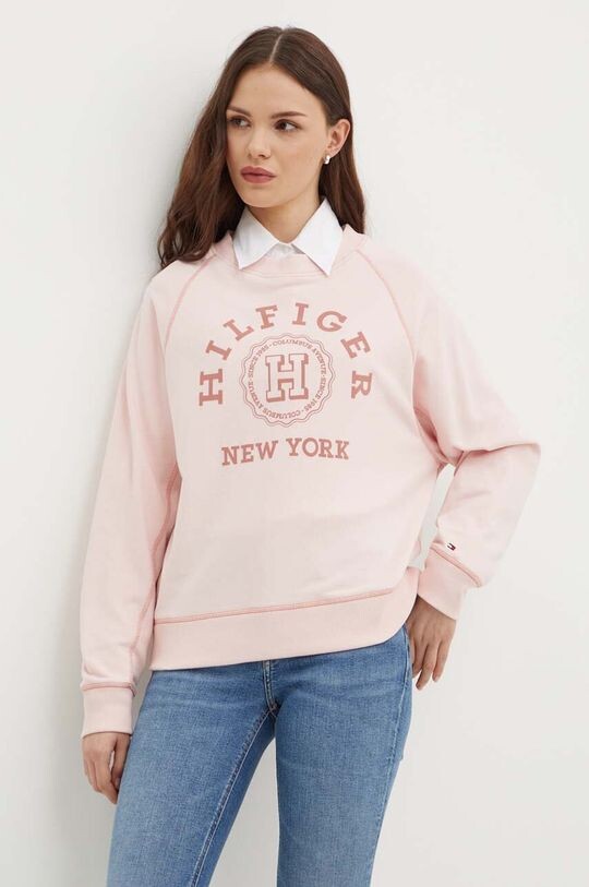 

Хлопковая толстовка Tommy Hilfiger, розовый