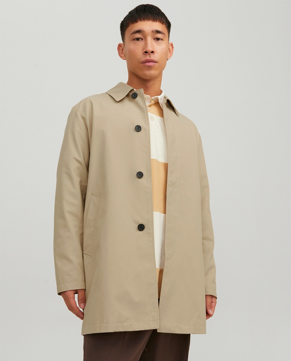 

Мужское однотонное пальто Jack & Jones, бежевый