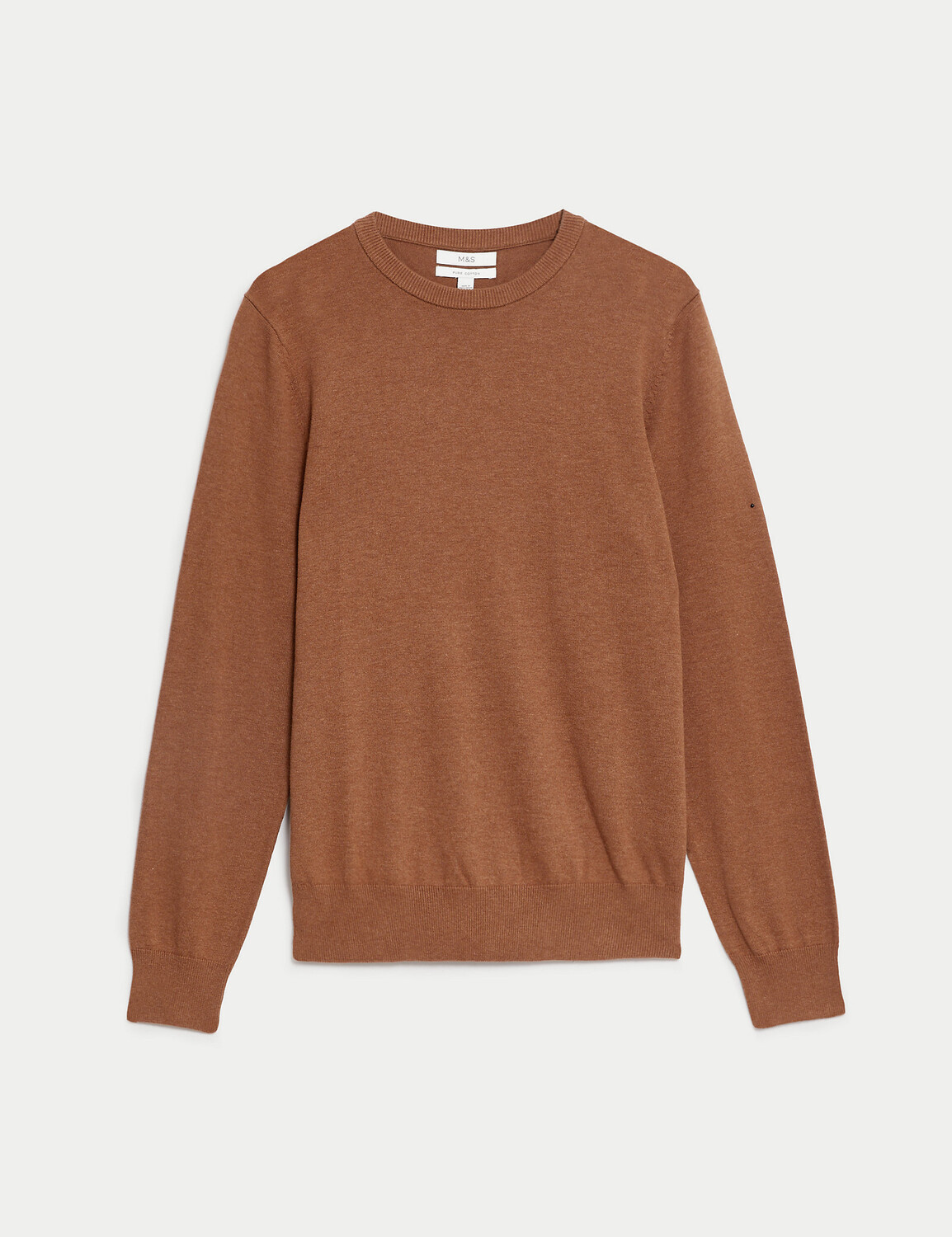 

Джемпер из чистого хлопка с круглым вырезом Marks & Spencer