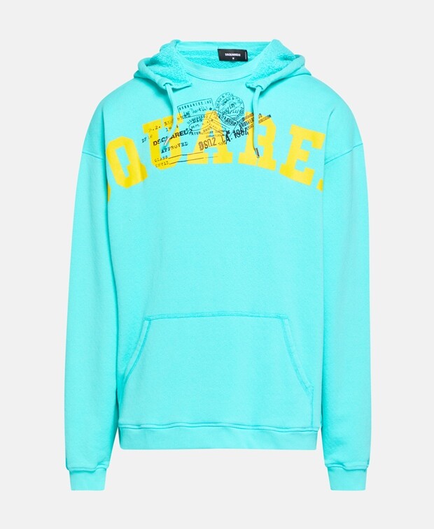 

Худи с капюшоном Dsquared2, бирюзовый