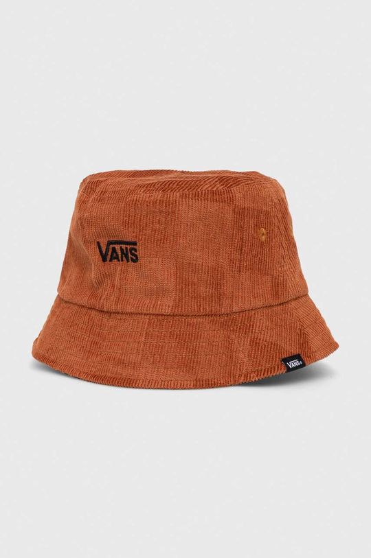 Двусторонняя шапка из хлопка Vans, коричневый