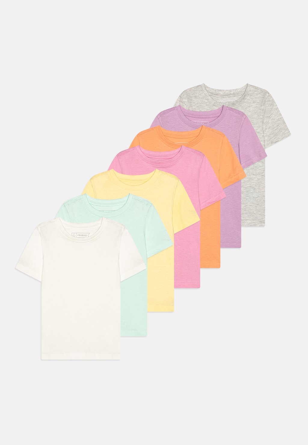 Базовая футболка 7 Pack Friboo, цвет light pink/coral/light yellow