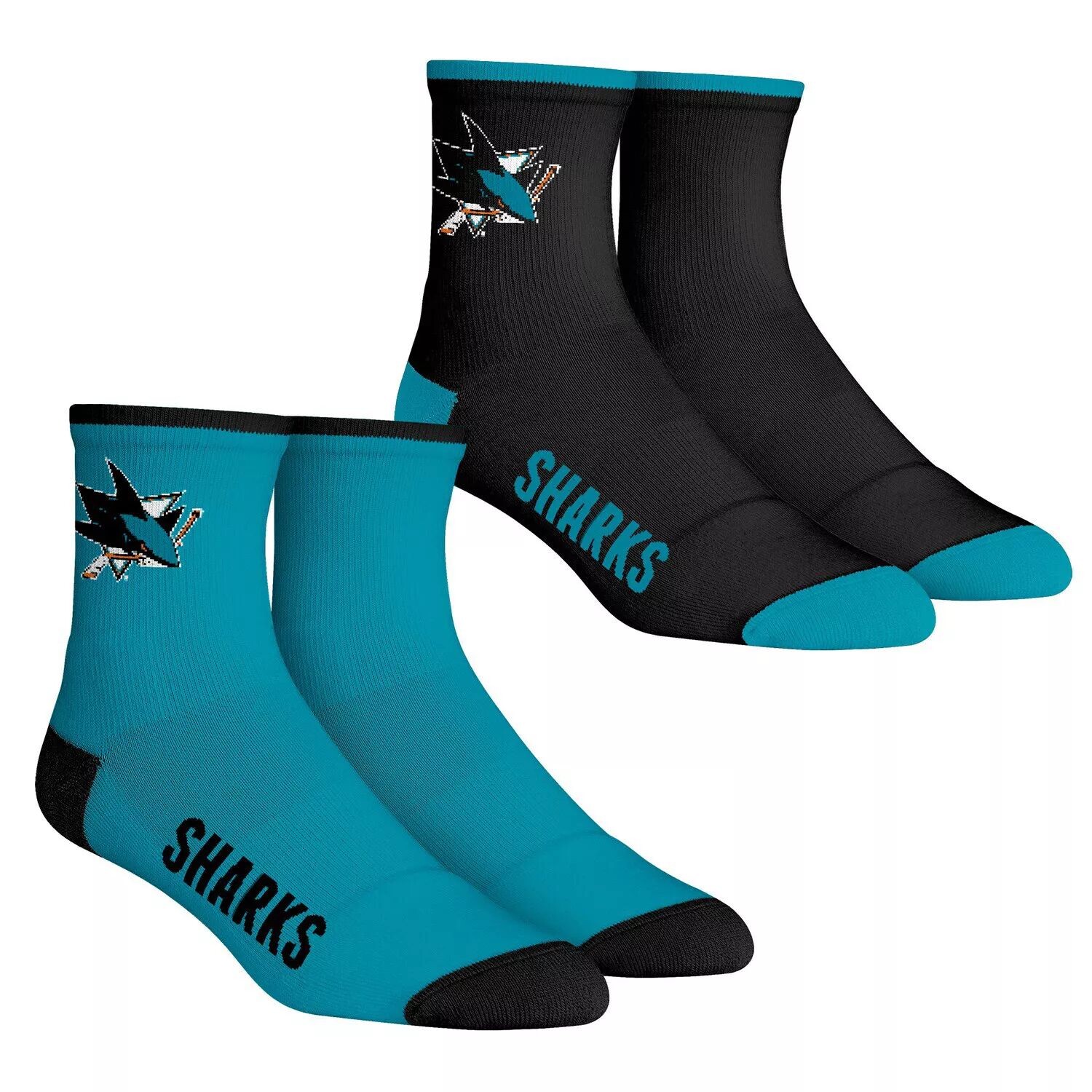 

Мужские носки Rock Em Socks San Jose Sharks Core Team, комплект из 2 носков длиной четверть длины