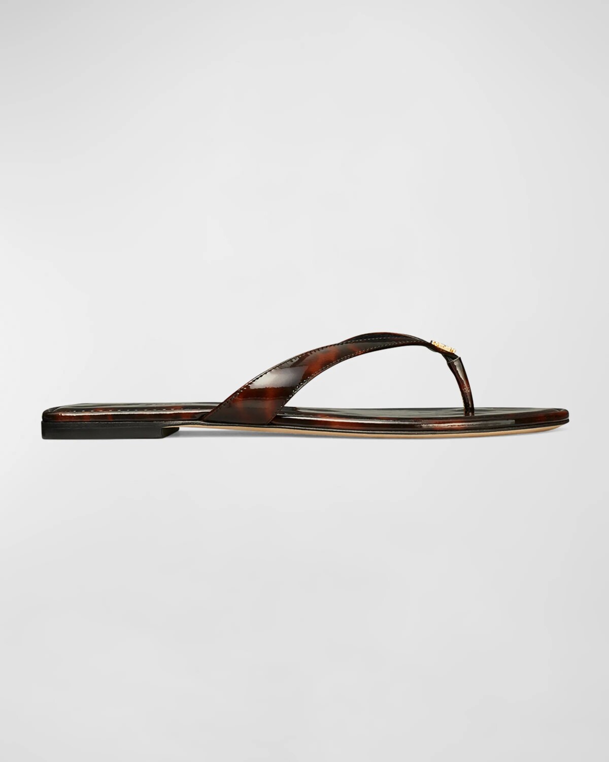 

Сандалии из кожи черепаховой расцветки Tory Burch, цвет Tortoise Patent
