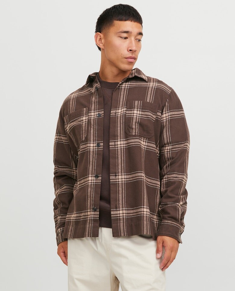 

Мужская клетчатая рубашка Jack & Jones, коричневый