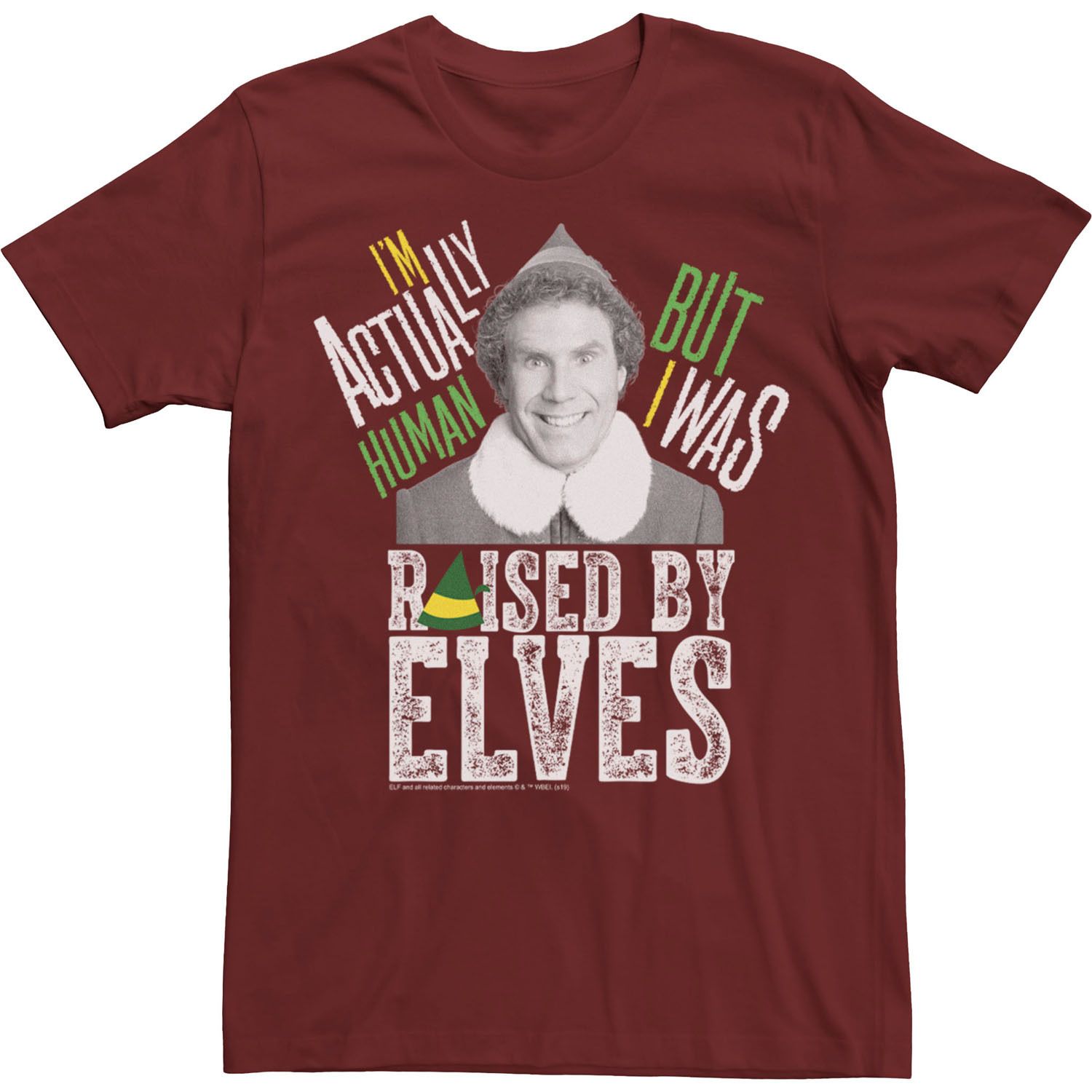 цена Мужская футболка Elf Buddy I’m Really Human с надписью и портретом Licensed Character