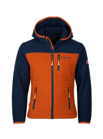 

Флисовая куртка Trollkids Fleece Jacke mit Kapuze Stavanger, цвет Nachtblau/Zimt