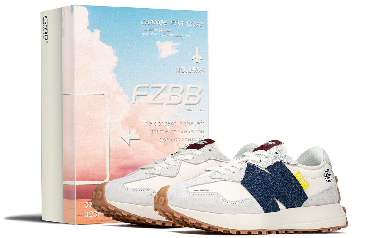 

Кроссовки женские NB 327 с низким верхом, выбеленные, синие New Balance