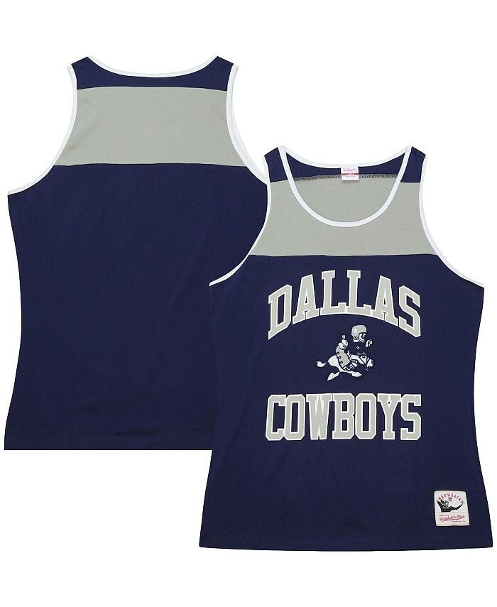 

Мужская темно-сине-серая майка Dallas Cowboys Heritage с цветными блоками Mitchell & Ness, синий