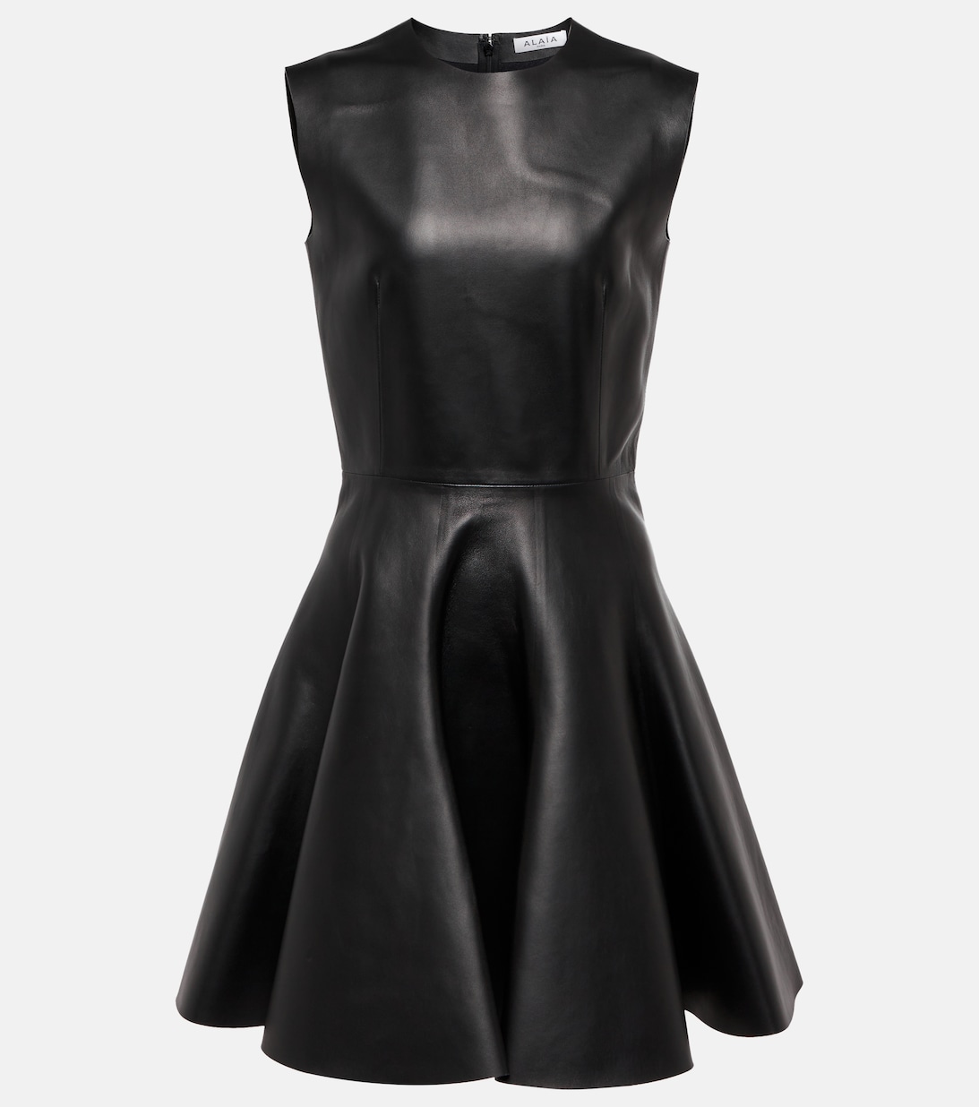 Кожаное мини-платье ALAÏA, черный