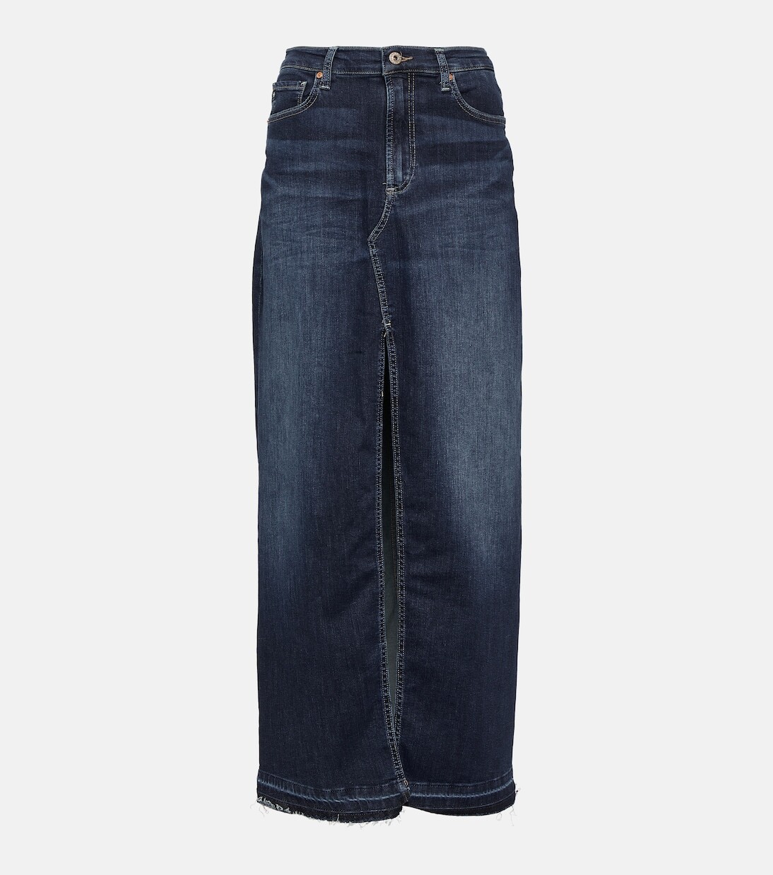 

Джинсовая юбка макси с высокой посадкой Ag Jeans, синий