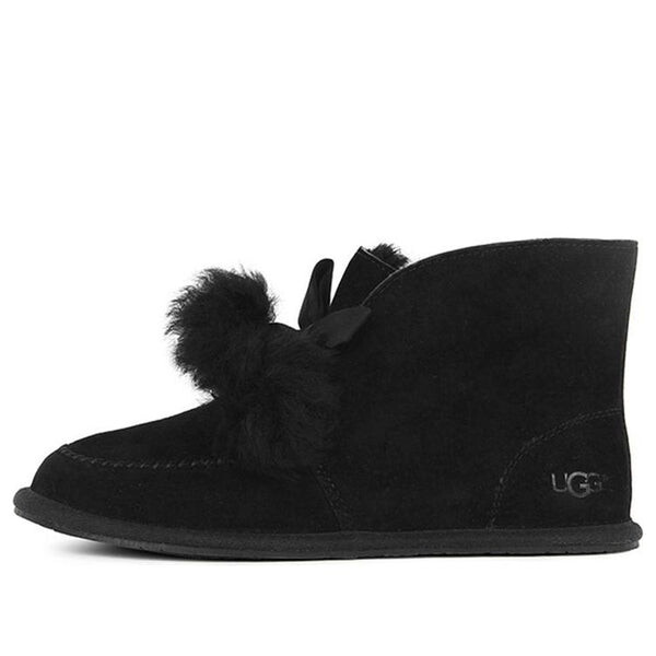 

Зимние ботинки Kallen замшевые мокасины с помпоном тапочки Ugg, черный