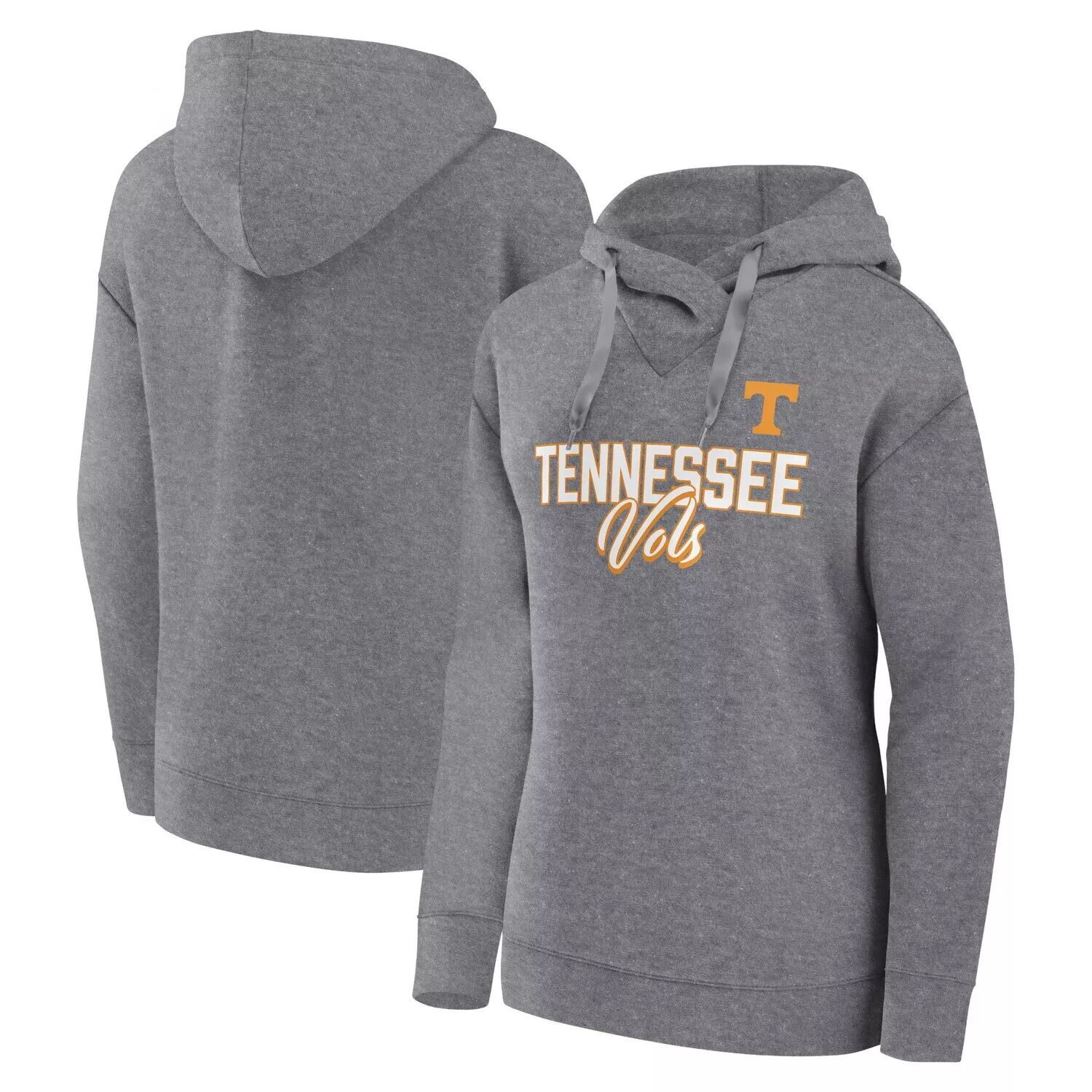 

Женский пуловер с капюшоном Fanatics с логотипом Heather Grey Tennessee Volunteers Script Favorite Fanatics