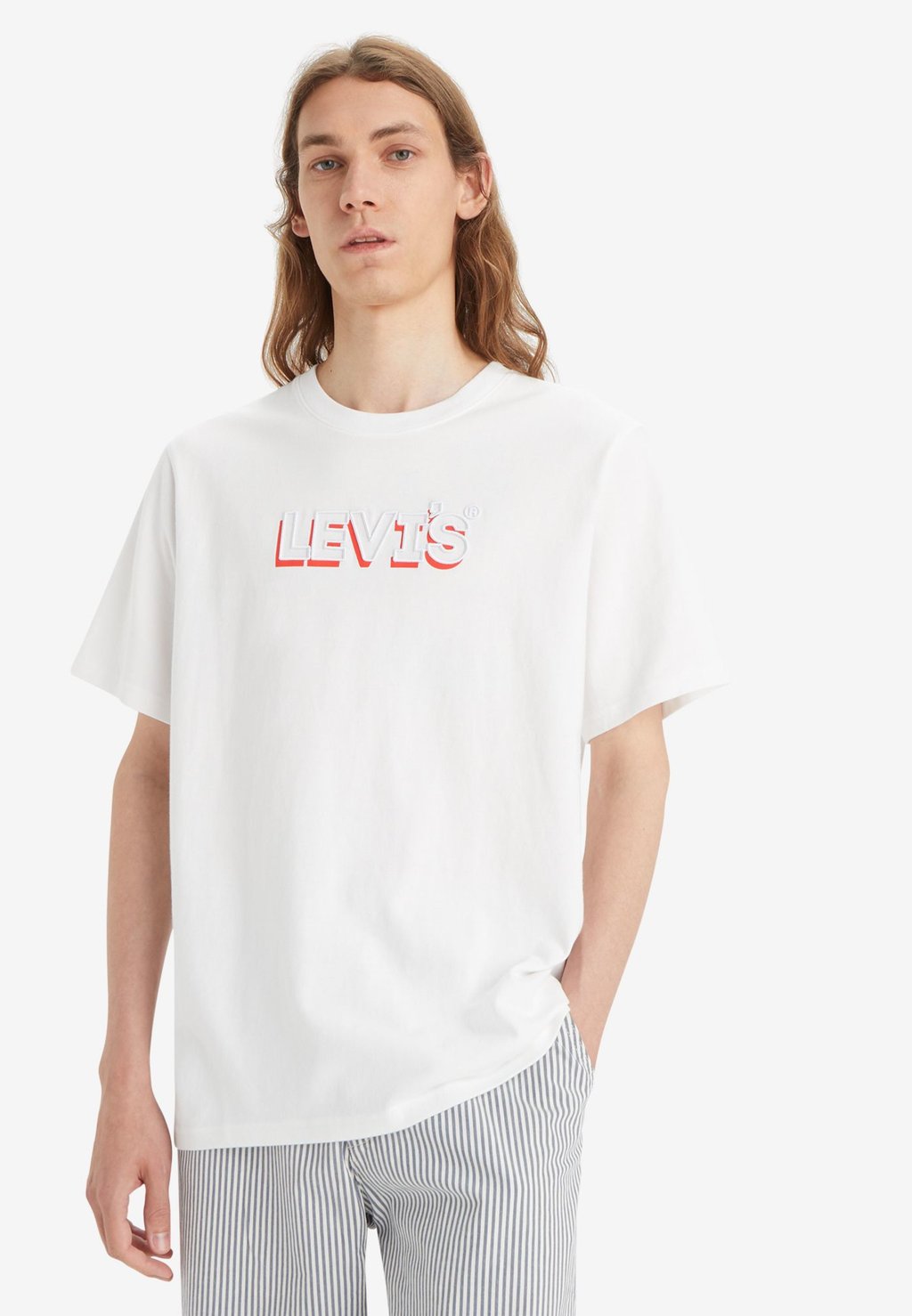 футболка с принтом Relaxed Fit Tee Levi's, цвет headline drop shadow white+