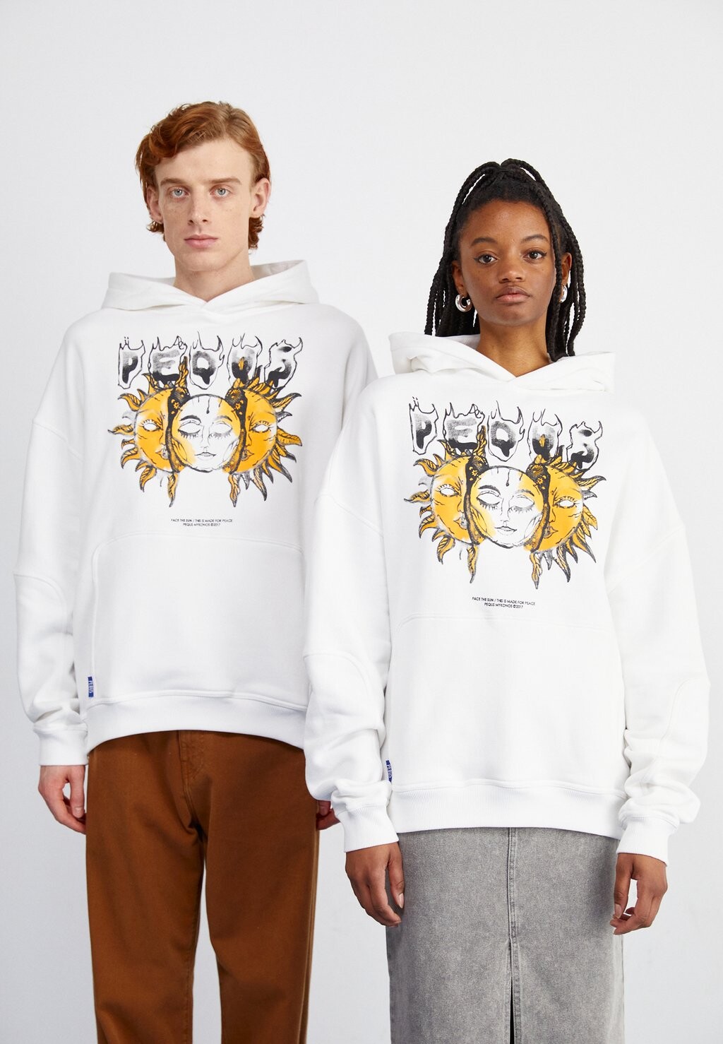 

Толстовка FACE THE SUN GRAPHIC HOODIE UNISEX PEQUS, цвет white