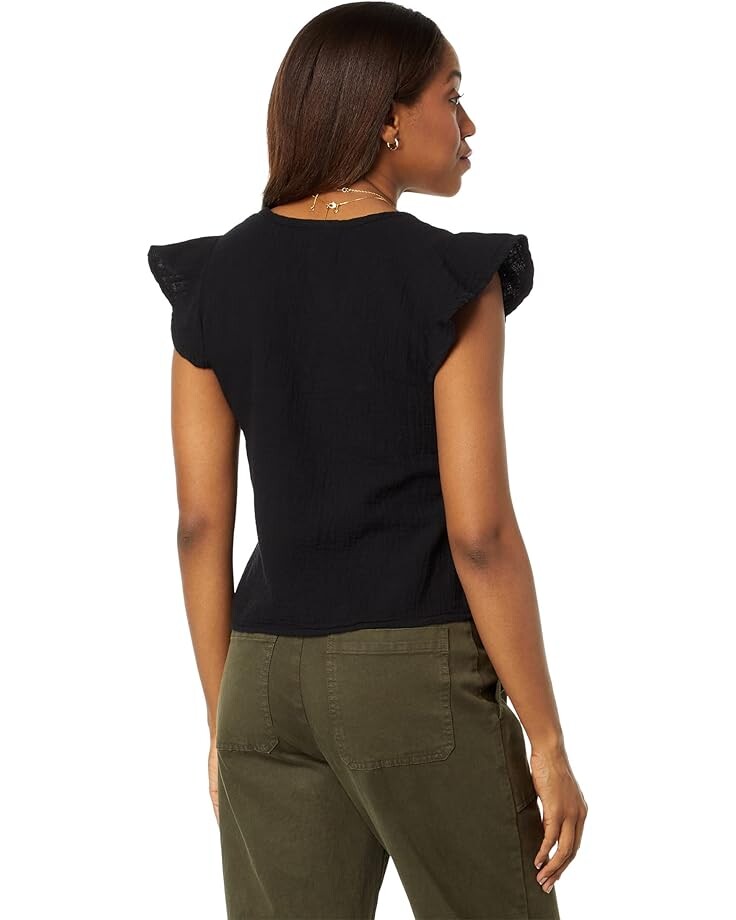 

Топ bobi Los Angeles V-Neck Short Sleeve Top, черный