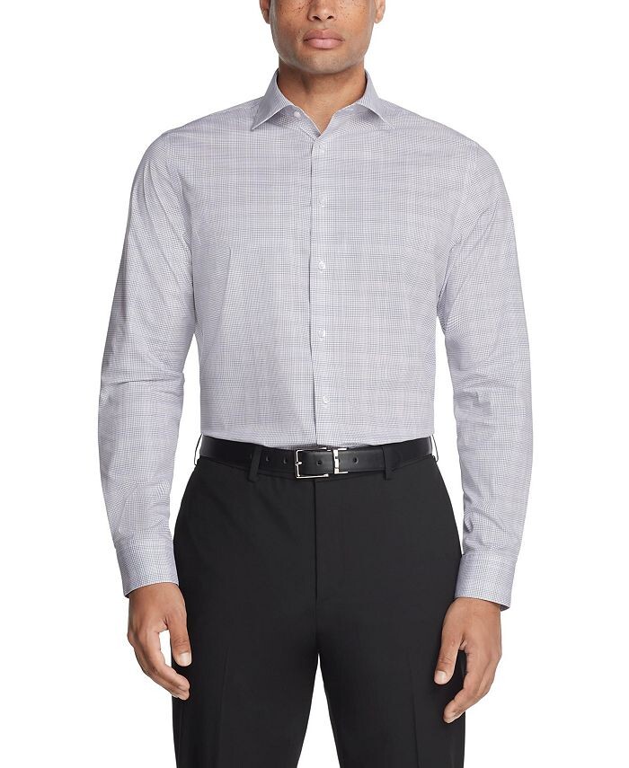 

Мужская классическая рубашка Steel+ Slim Fit, эластичная, устойчивая к морщинам Calvin Klein, цвет Purple Multi