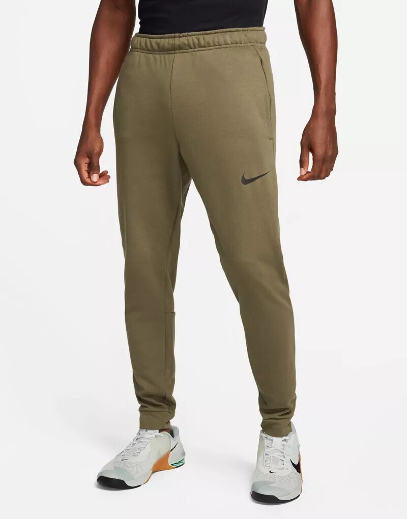 

Зауженные флисовые джоггеры цвета хаки Nike Dri-FIT