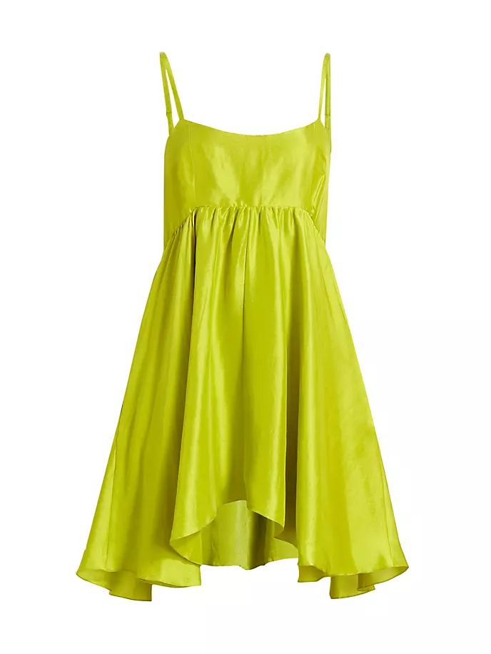 Асимметричное шелковое мини-платье Rachel Azeeza, цвет pistachio