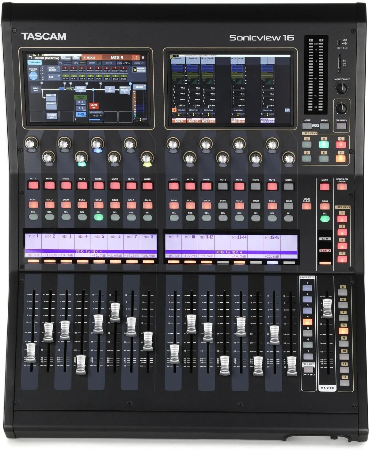 

TASCAM Sonicview 16XP 32-дорожечный цифровой микшер живого звука и встроенный рекордер