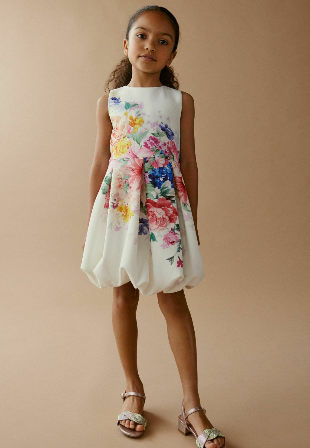 цена Элегантное платье Puffball Regular Fit Next, цвет white pink blue floral