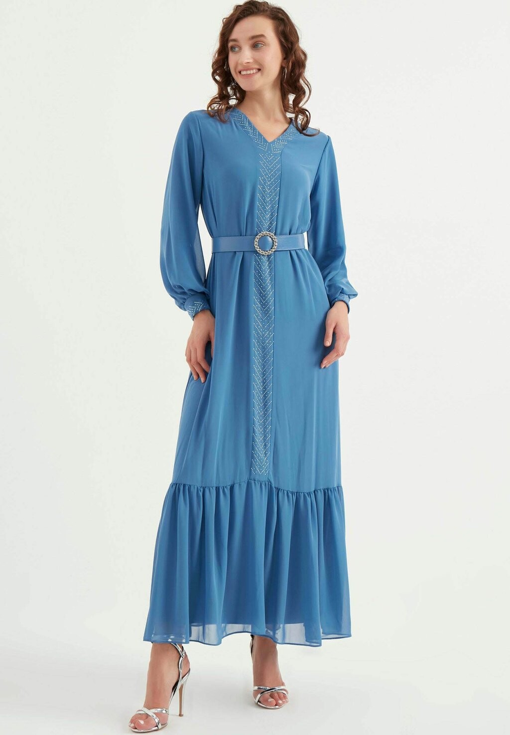 

Платье макси V-NECK BELTED Herita, цвет blue