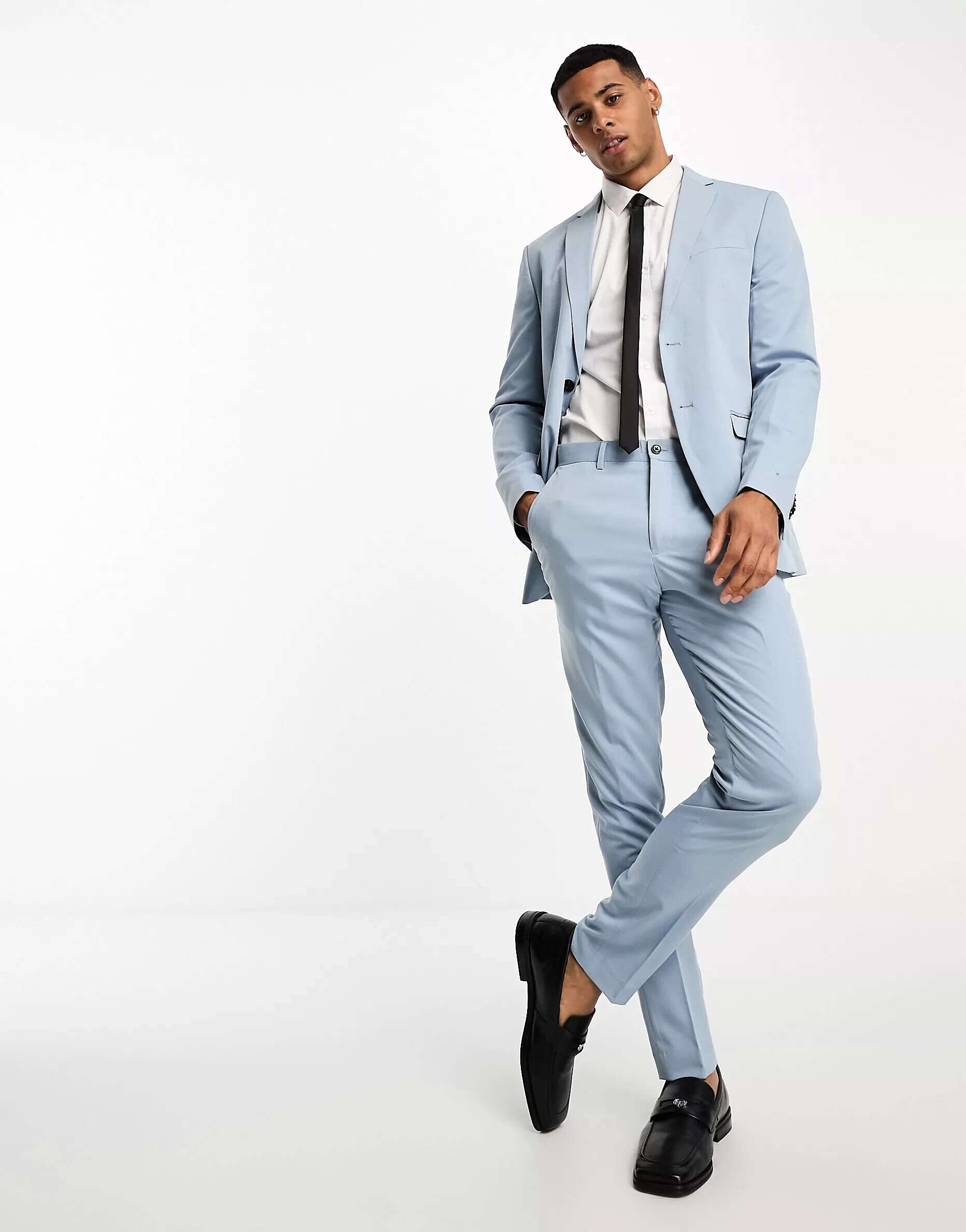 Голубой костюмные брюки узкого кроя Jack & Jones Premium
