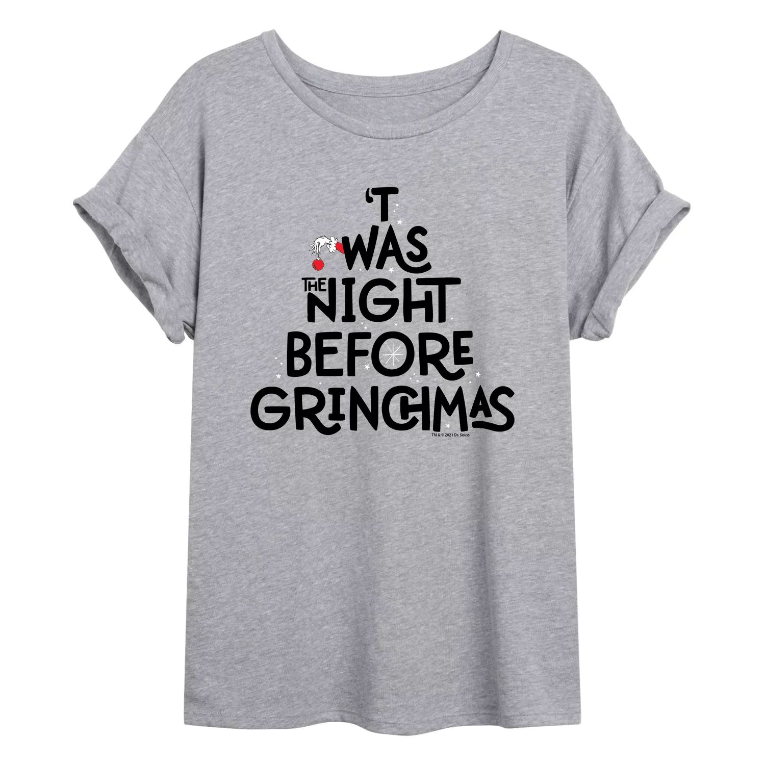 Размерная футболка с рисунком «Доктор Сьюз» для юниоров «Ночь перед Гринчмасом» Licensed Character
