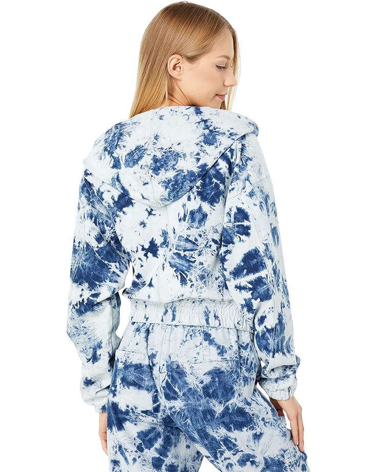 Куртка Blank NYC Indigo Tie-Dye Knit Denim Hooded Jacket, цвет Full Moon