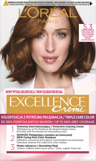 

Краска для волос L’Oreal Excellence Creme 5.3 Светло-Золотистый Коричневый, L'oréal Paris