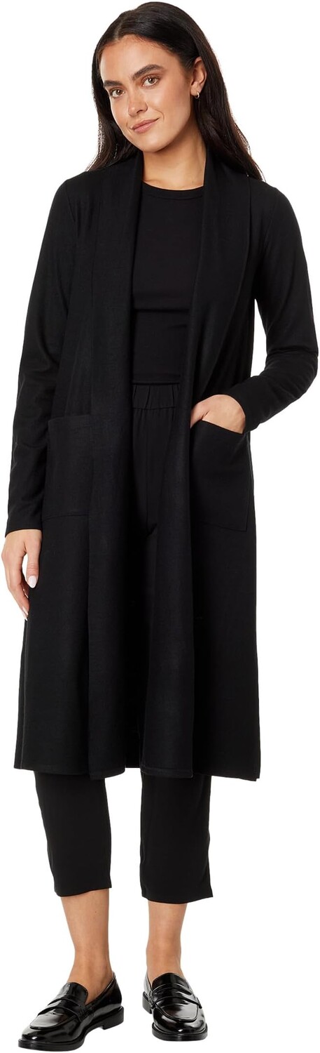 

Миниатюрная куртка длиной до икры Eileen Fisher, черный