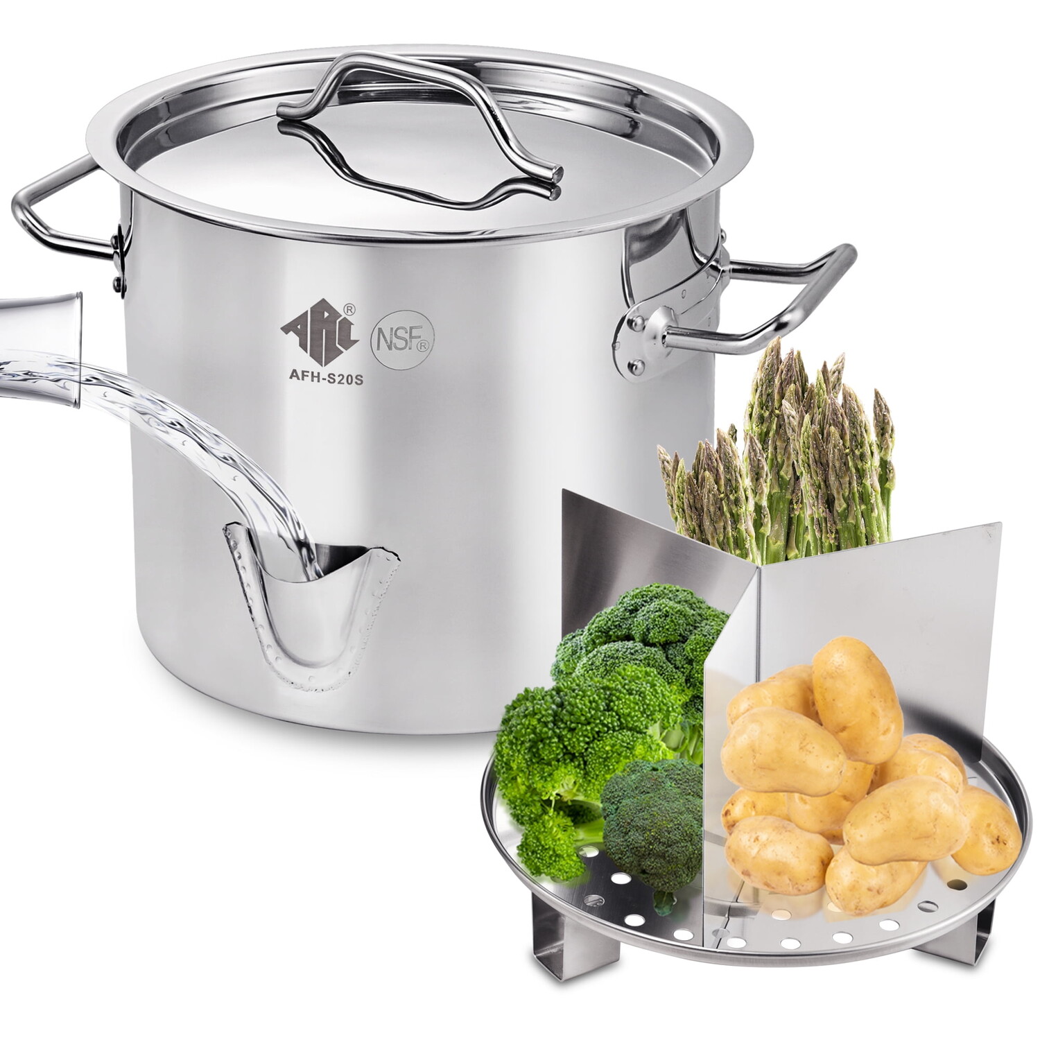 

Кастрюля с крышкой ARC USA 24QT Tamale Rach