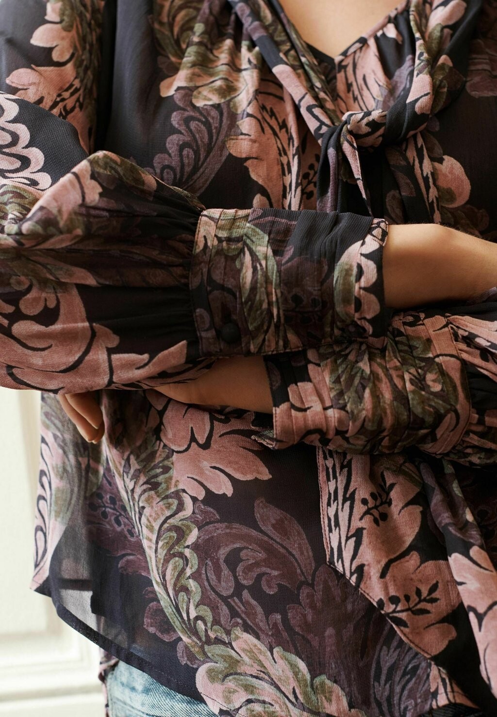 

Блуза LONG SLEEVE TIE REGULAR FIT Next, фиолетовый