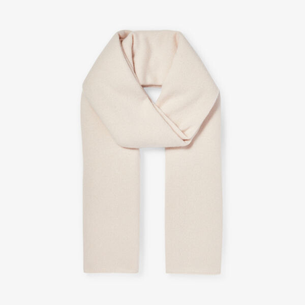 

Шарф из сатинированного кашемира с ребристой отделкой Loop Cashmere, розовый
