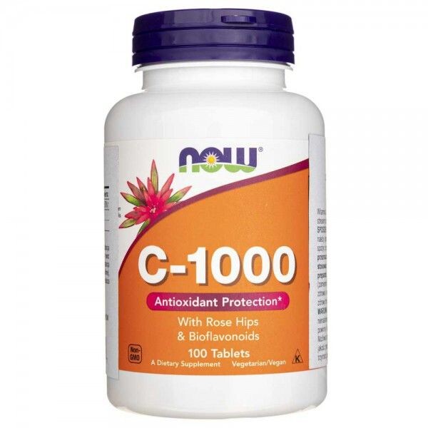 

Витамин С в таблетках Now Foods Vitaminc C-1000 With Rose Hips & Bioflavonoids, 100 шт