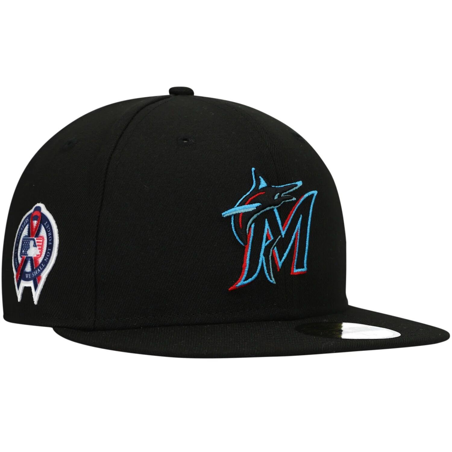 

Мужская кепка New Era Black Miami Marlins 9/11 с нашивкой по бокам 59FIFTY