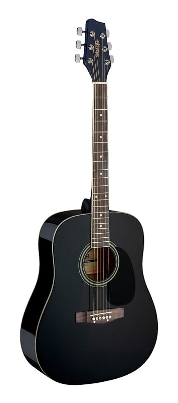 Акустическая гитара Stagg Dreadnought Acoustic Guitar - Black - SA20D BLK акустическая гитара stagg sa20d black 3 4 acoustic guitar