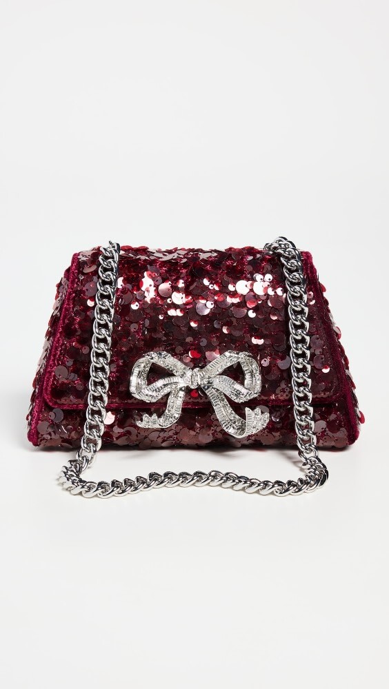 

Сумка Self Portrait Red Sequin Bow Mini Shoulder, красный