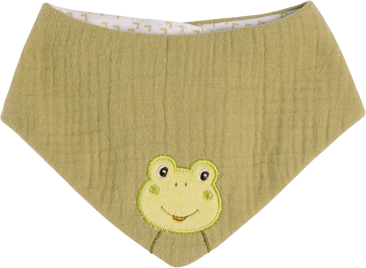 Двусторонний шарф из муслина с мотивом лягушки зеленый 1 шт. Fehn