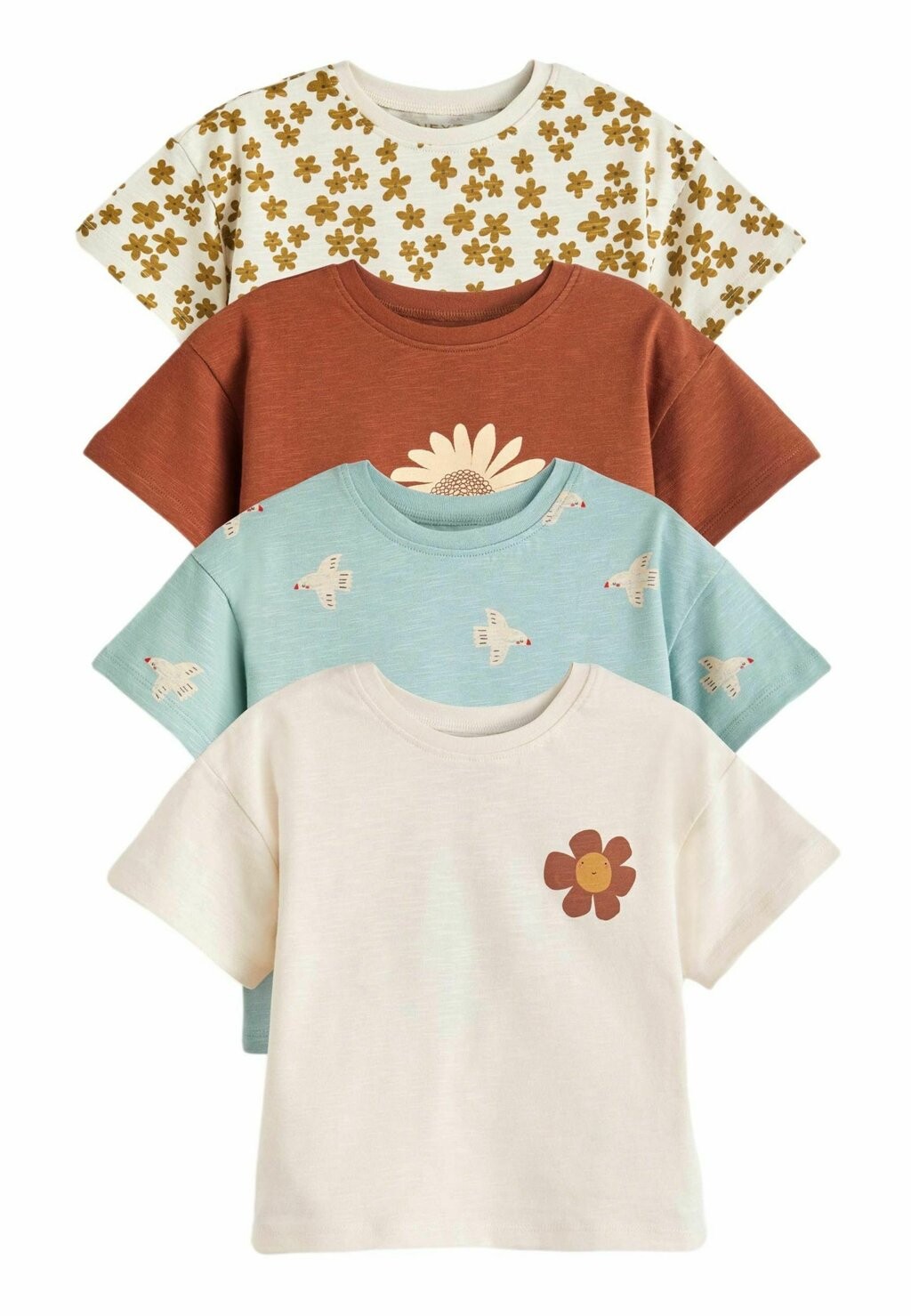 

футболка с принтом ПАКЕТ С КОРОТКИМ РУКАВОМ, 4 шт. REGULAR FIT Next, цвет brown sunflower