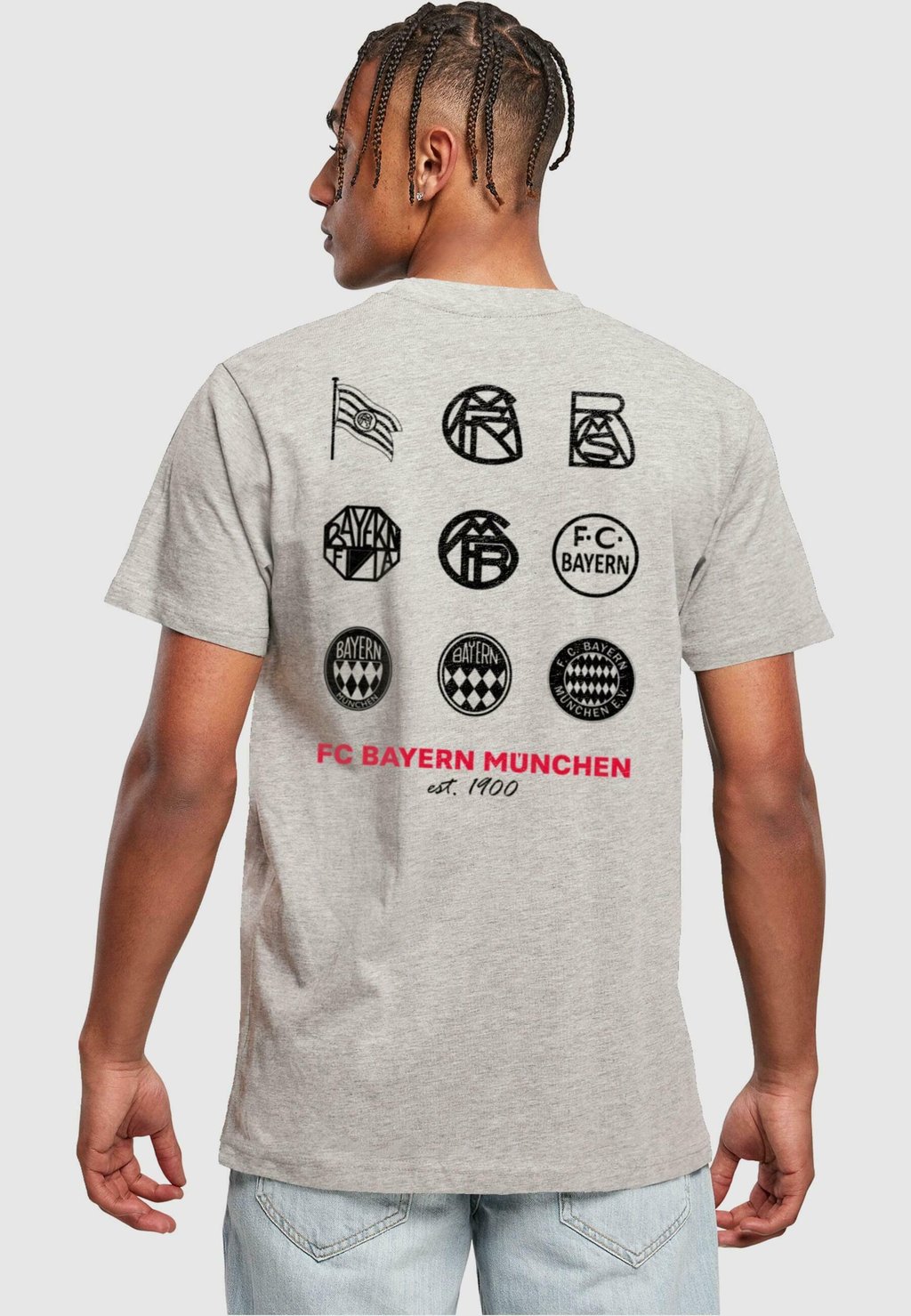 футболка с принтом History Round Neck Logo FC Bayern München, цвет heather grey