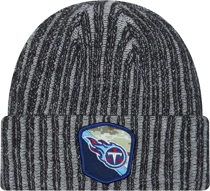 

Мужская черная вязаная шапка New Era Tennessee Titans 2023 Salute to Service