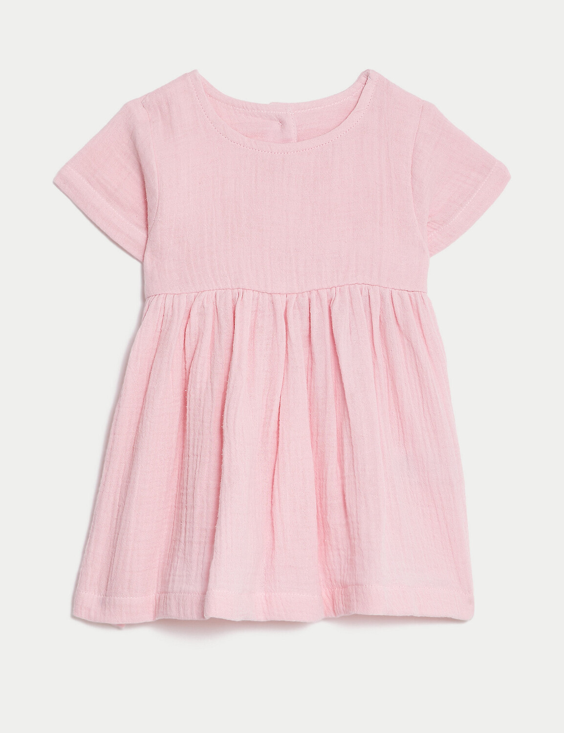 

Платье из чистого хлопка (0–3 года) Marks & Spencer, светло-розовый