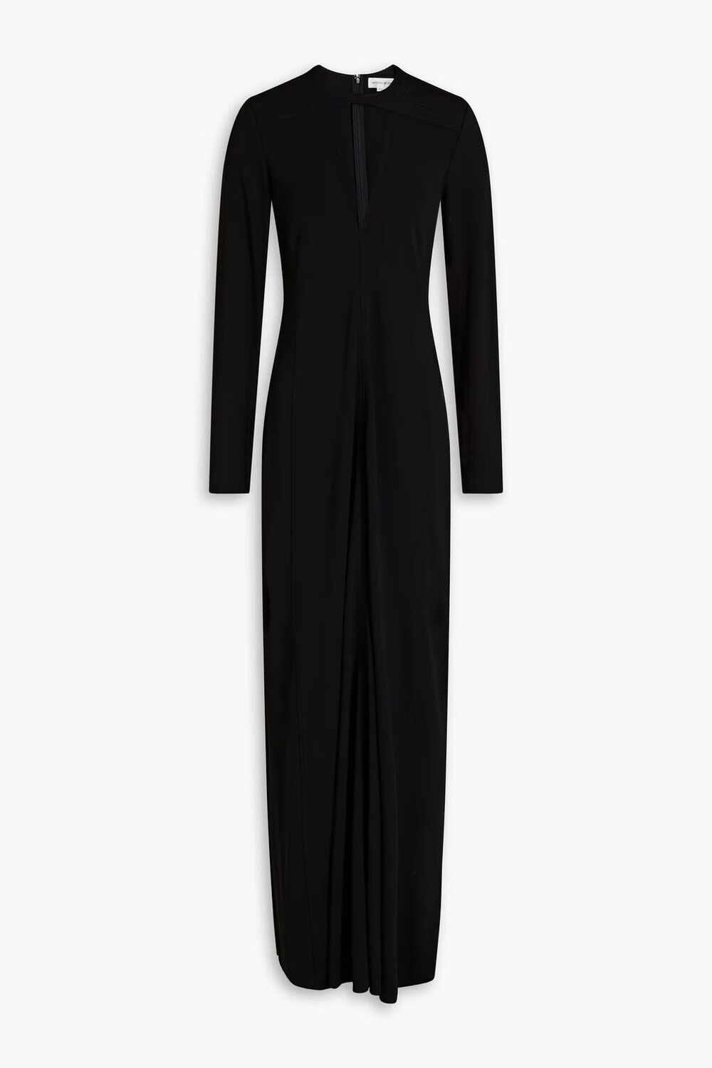 

Платье макси из стрейч-понте с вышивкой и вырезами Victoria Beckham, черный