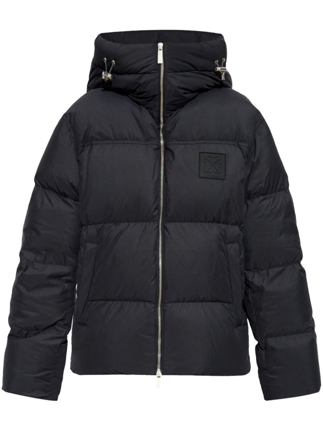 

Off-White куртка-пуховик с логотипом, черный