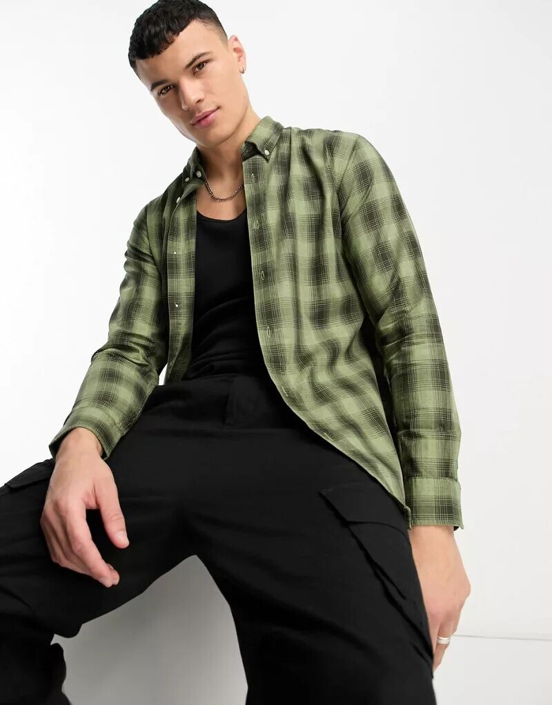 

Selected Homme – рубашка в зеленую клетку
