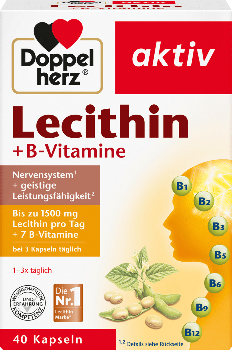 цена Лецитин + витамины группы В капсулы 40 штук по 41,6 г Doppelherz