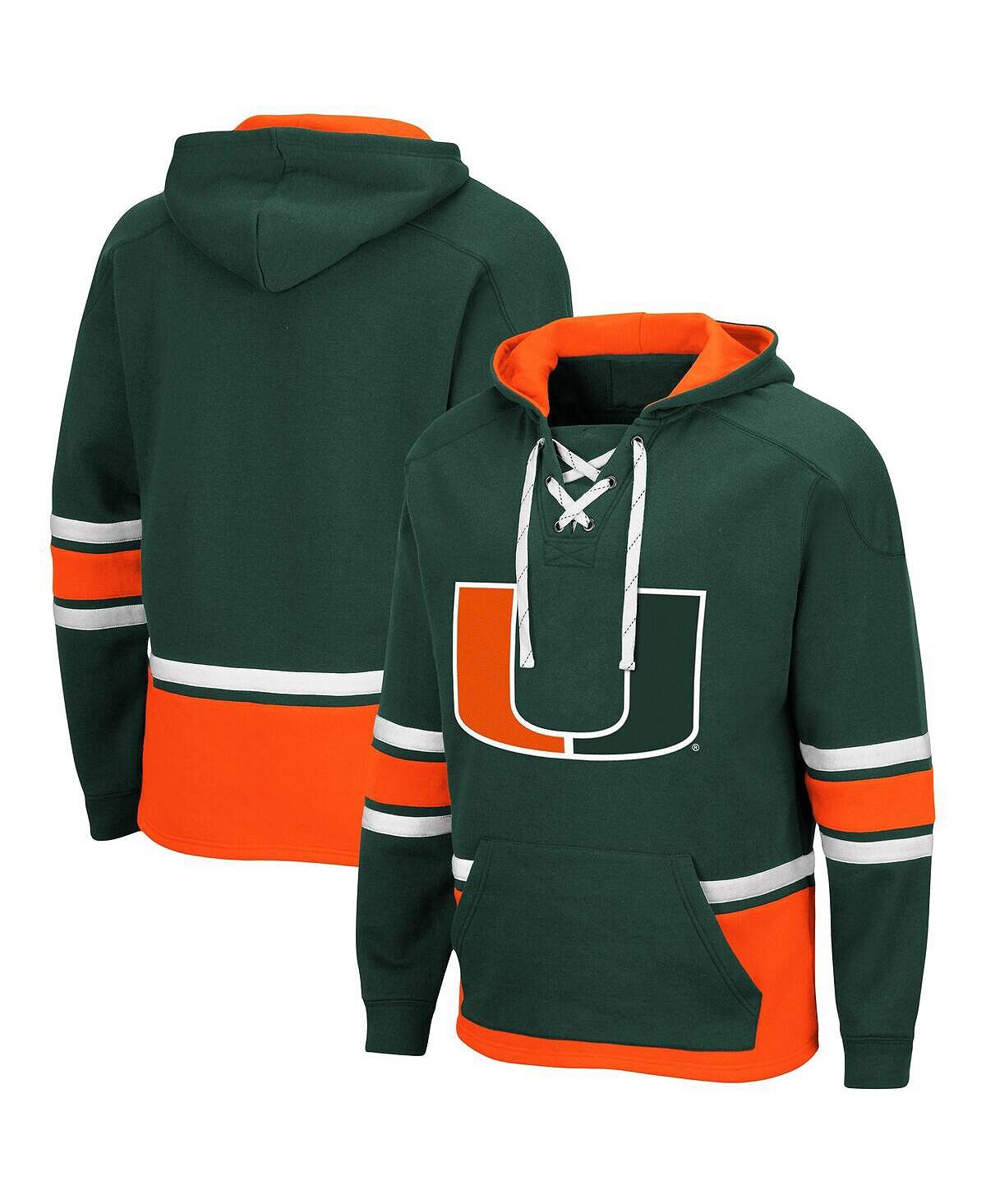 

Мужской зеленый пуловер с капюшоном Miami Hurricanes на шнуровке 3.0 Colosseum