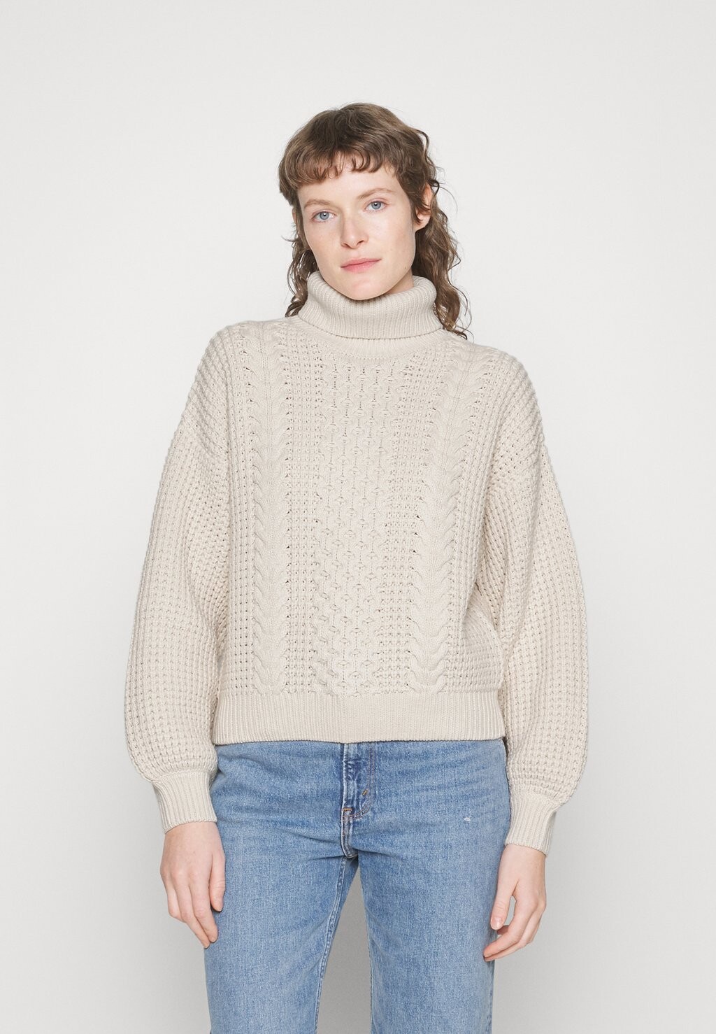 

Джемпер Selected Slfbirtha Rollneck, ракушка песочного цвета, Бежевый;серый