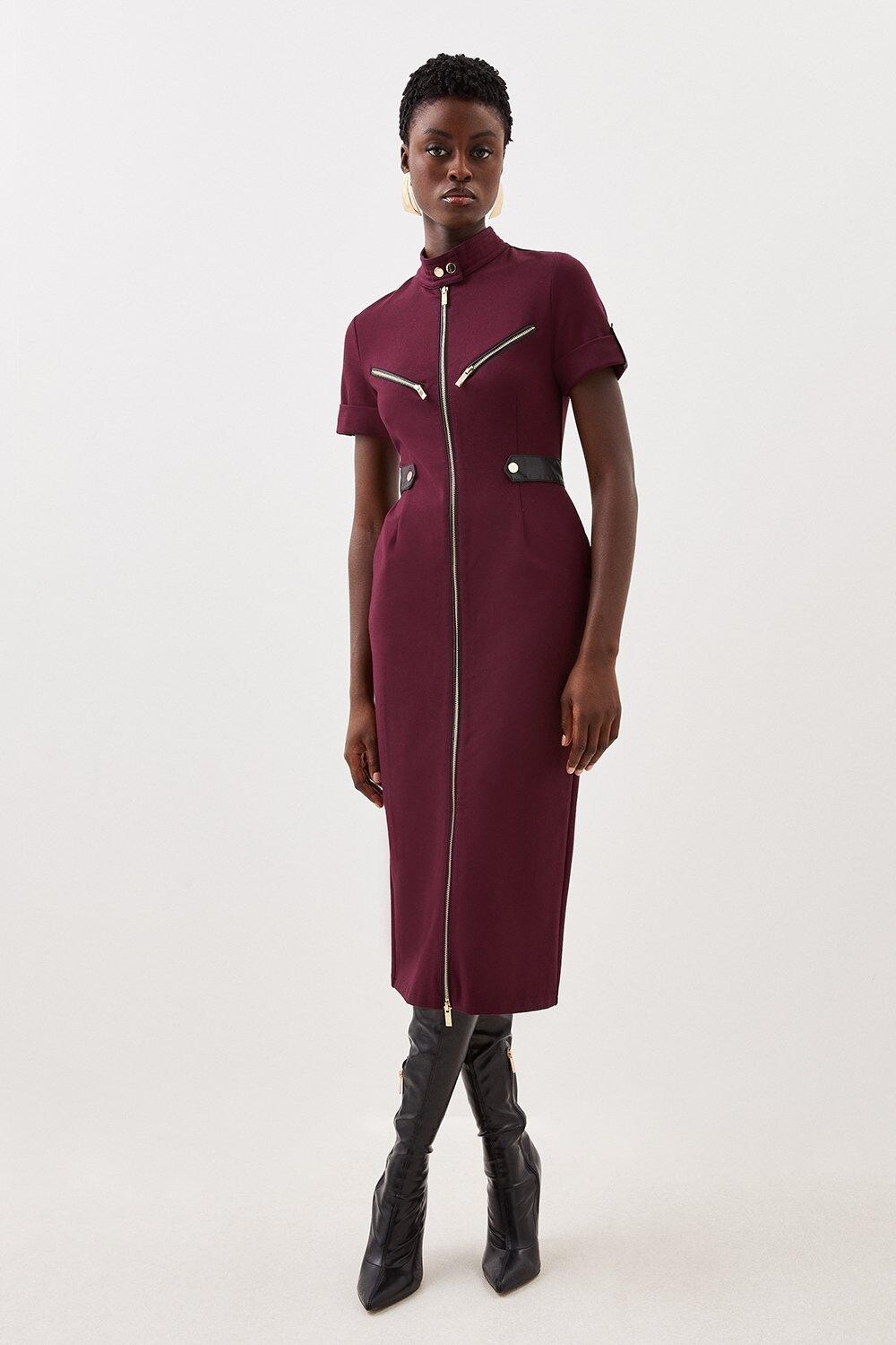 

Платье мидакси Ponte Hardwear Karen Millen, красный
